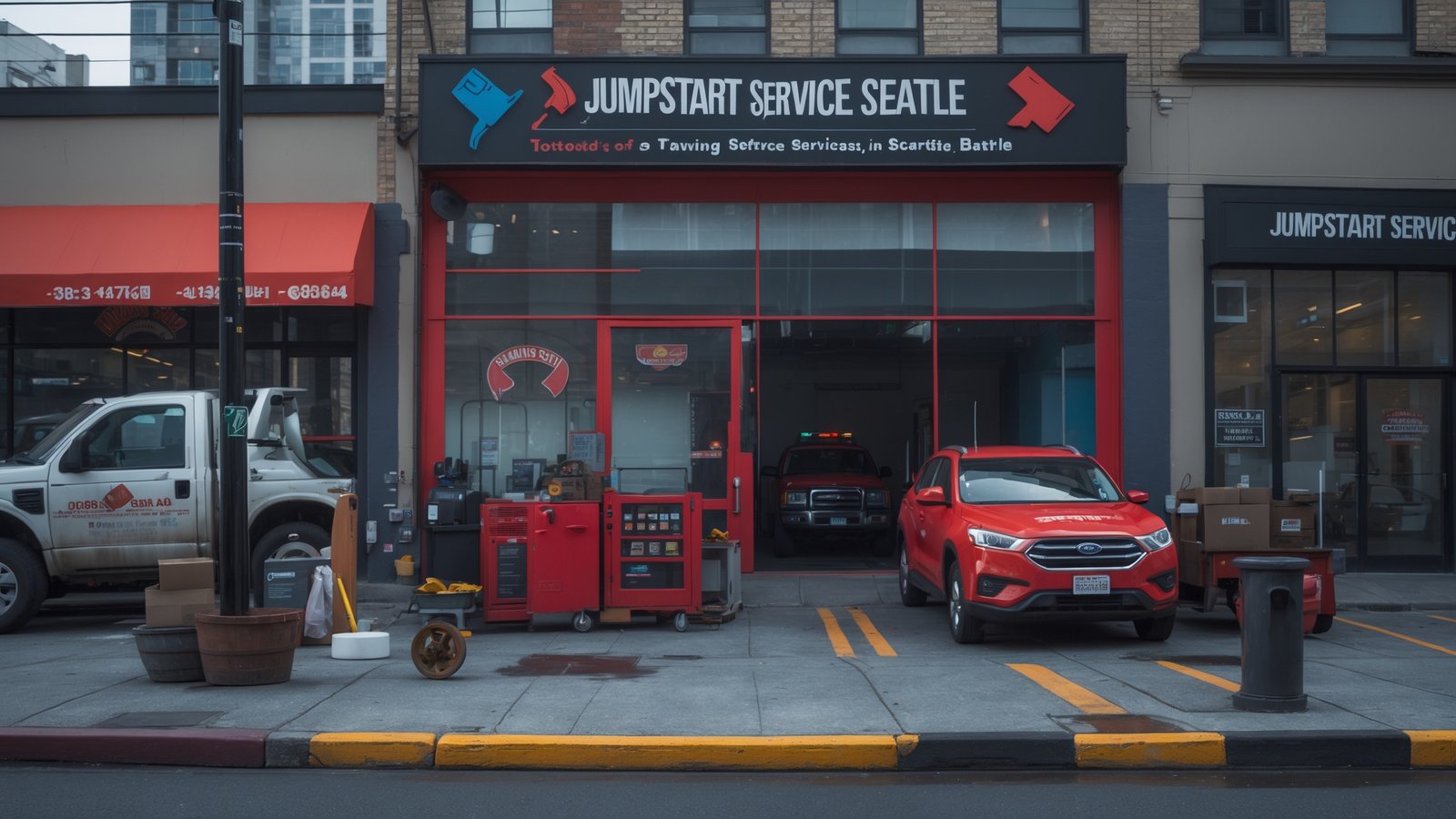 Dead car battery being replaced after failed jumpstart service Seattle