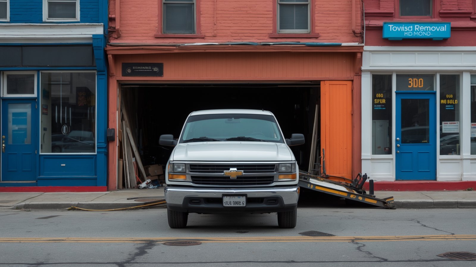 junk car being loaded onto flatbed tow truck in Edmond Washington