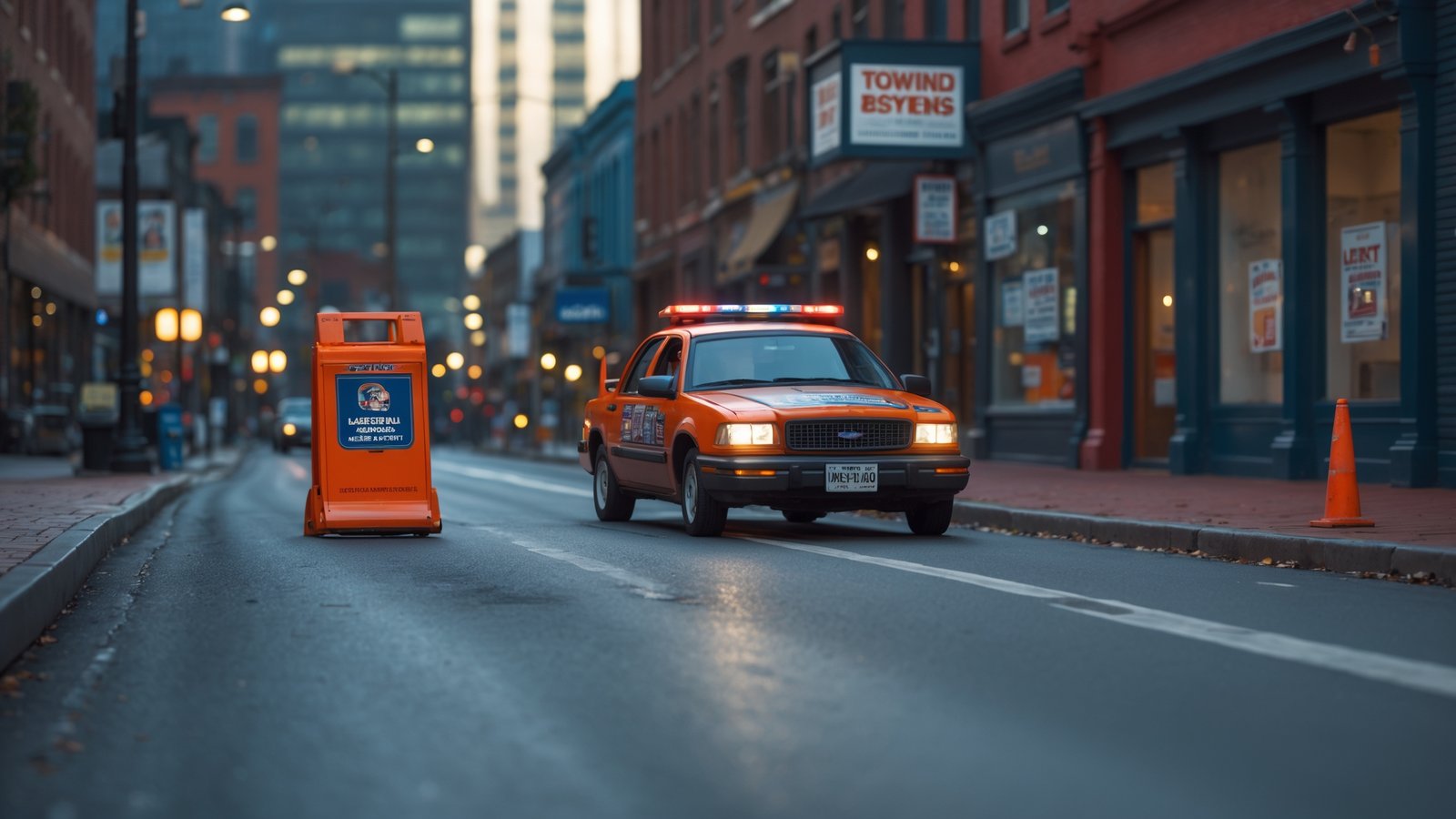 Tow truck responding to roadside assistance call in Redmond Washington