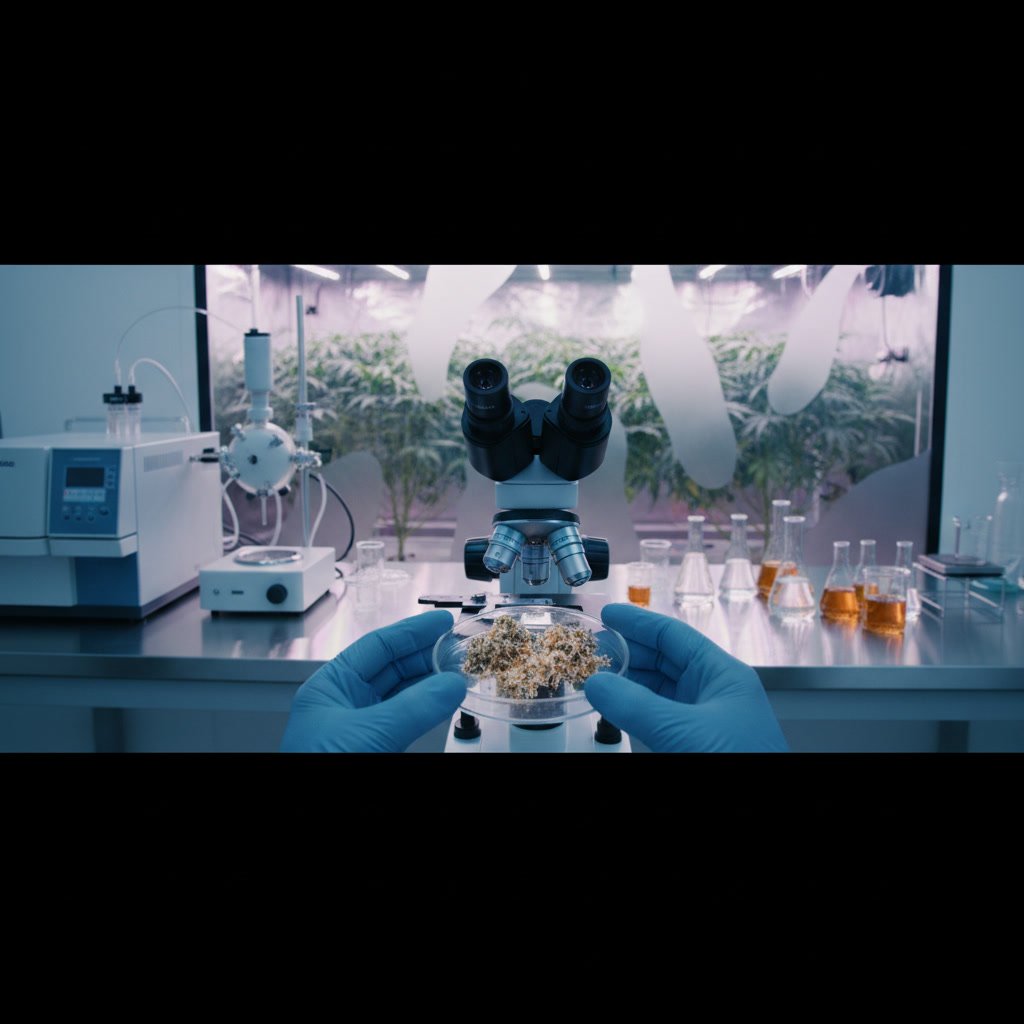 Lab-tested cannabis flower with certificate of analysis showing cannabinoid content